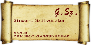 Gindert Szilveszter névjegykártya